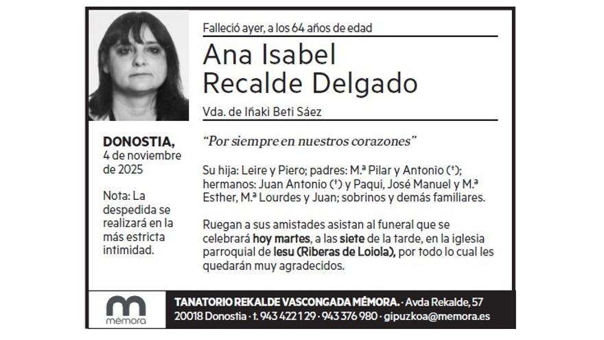 ANA ISABEL RECALDE DELGADO