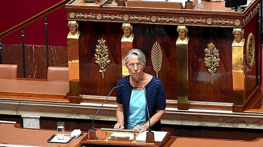 Élisabeth Borne, ayer en la Asamblea Nacional francesa.