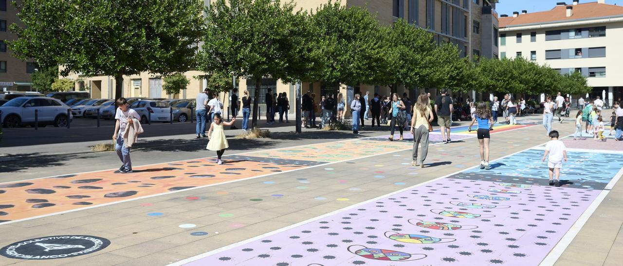 Fotos de la recuperación y ampliación de la Plaza Viva de Ansoáin