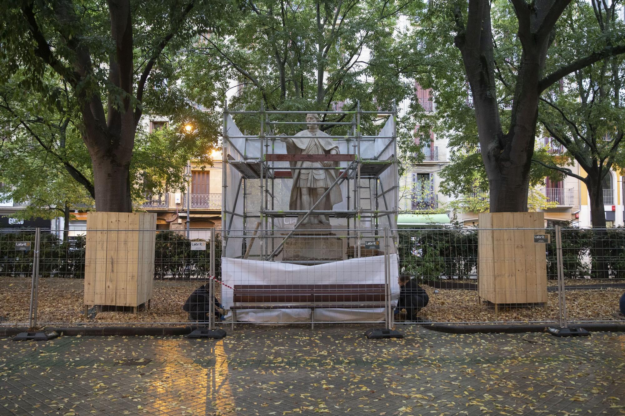 Las primeras estatuas se trasladarán de Sarasate a la Taconera la próxima semana
