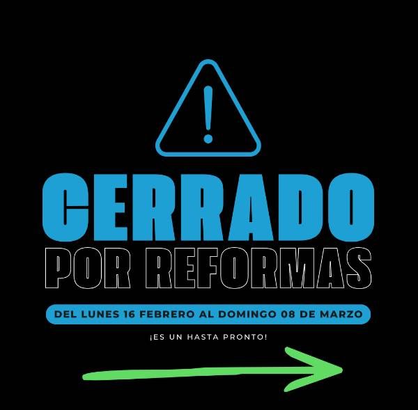 Cartel del restaurante Baserriberri anunciando el cierre por obras.
