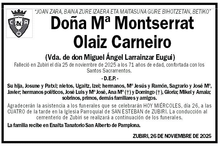 Mª Montserrat Olaiz Carneiro