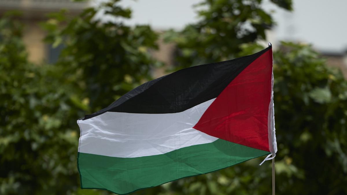 Foto de la manifestación convocada por Yala Nafarroa y BDZ Nafarroa bajo el lema &#039;Ruptura de relaciones con Israel&#039;