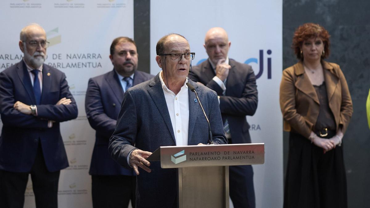 Juantxo Remón, presidente de ANADI, en el Parlamento.