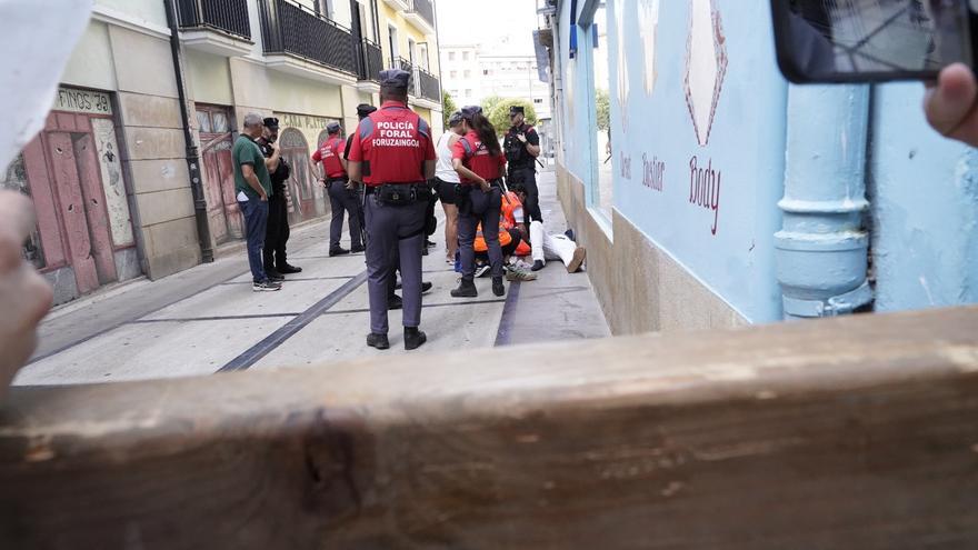 Primer herido por asta de novillo en los encierros de Estella
