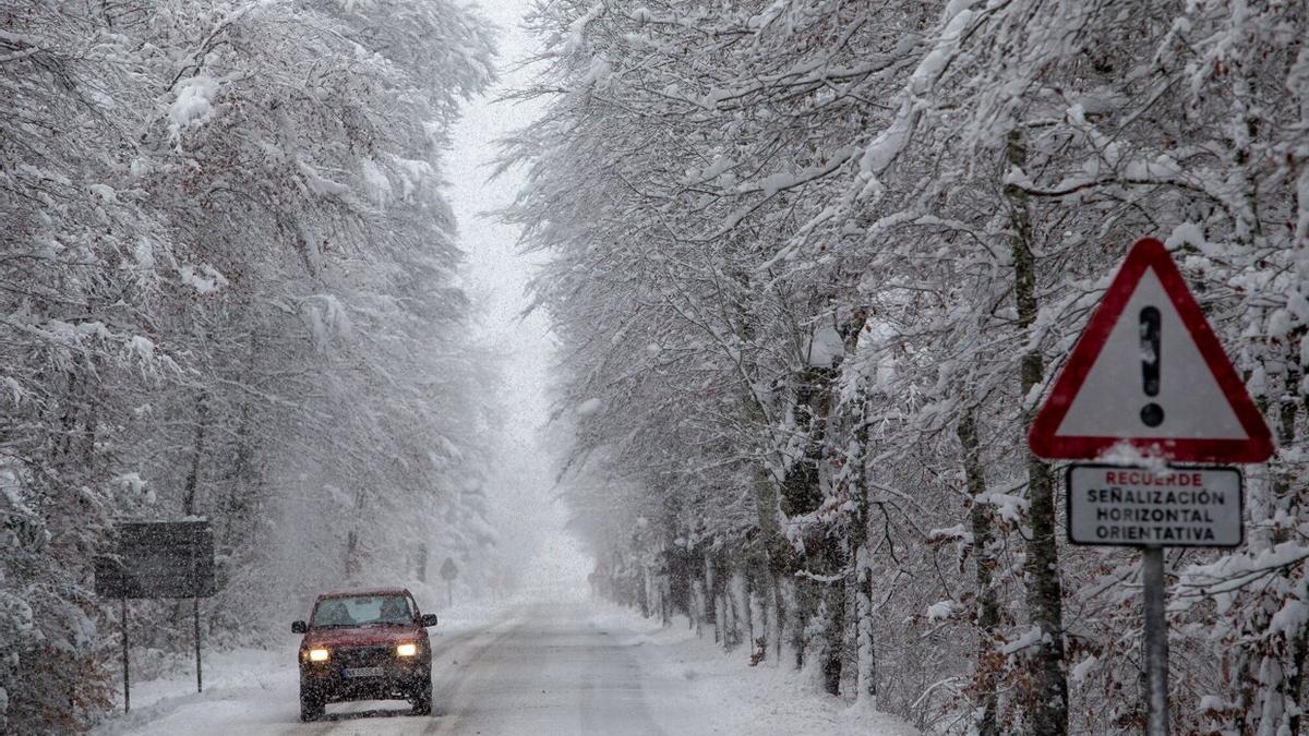 Estampas de nieve en Erro, Mezquiriz y Roncesvalles