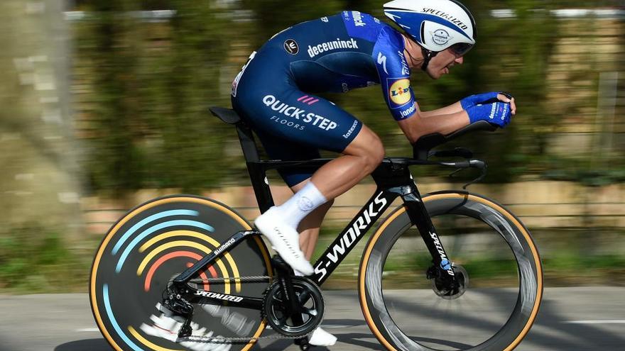 Joao Almeida, durante la crono de Banyoles.