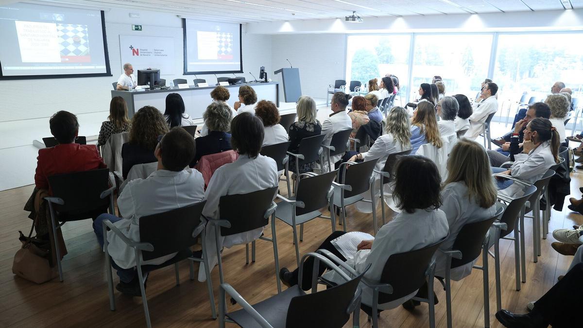 Acto de este viernes por el 60º aniversario de la Unidad de Trabajo Social en el salón de actos del HUN.