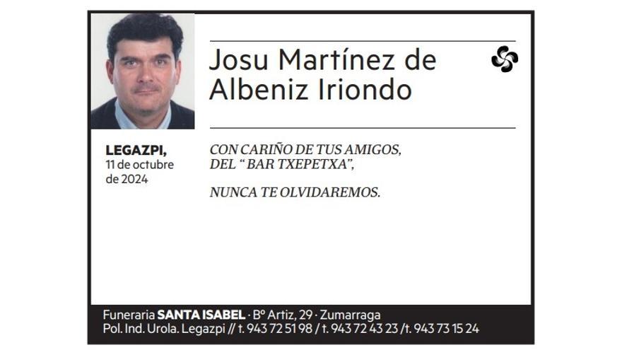 JOSU MARTINEZ DE ALBENIZ IRIONDO