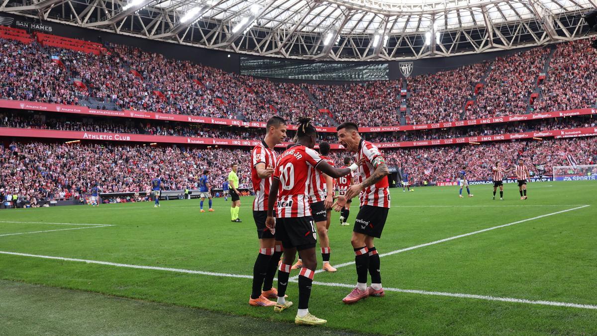 Celebración del gol de Nico Williams