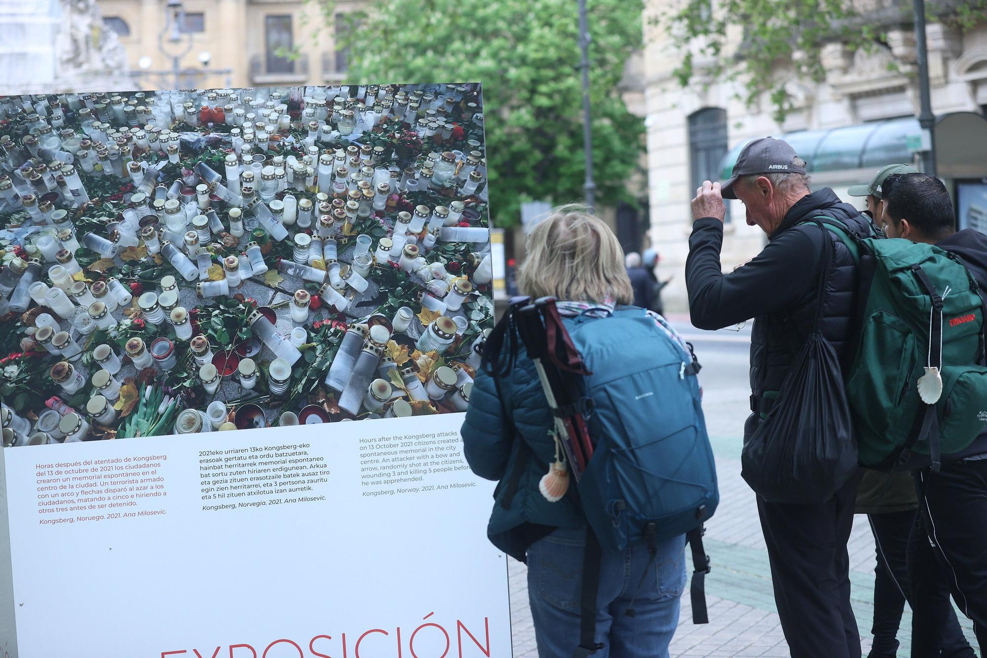 Exposición en Pamplona sobre los homenajes ciudadanos espontáneos a las víctimas de terrorismo en el mundo