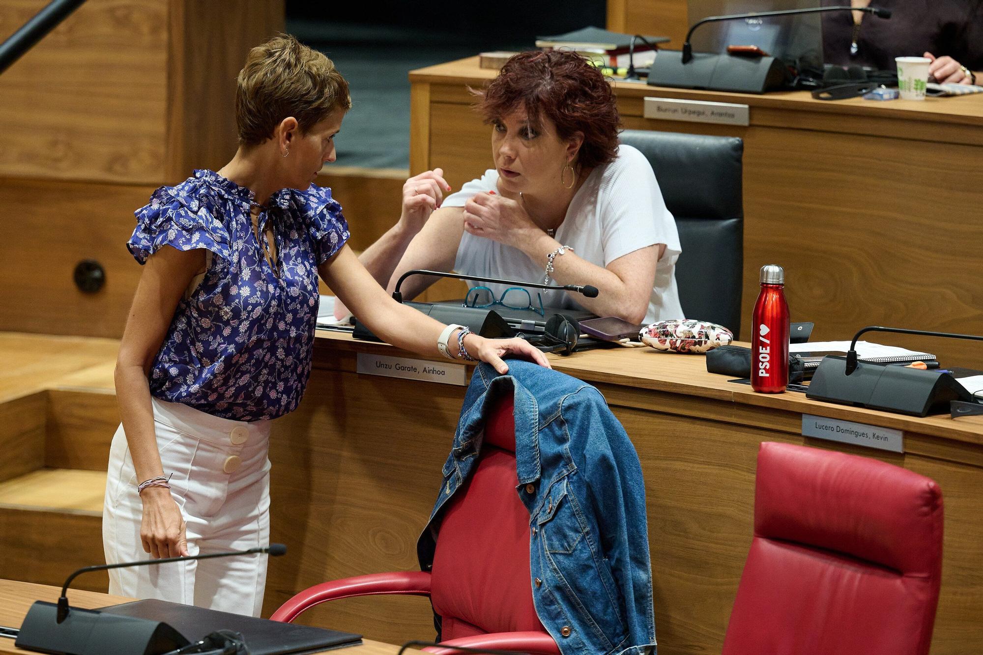Fotos del pleno del Parlamento de Navarra este jueves, 18 de septiembre