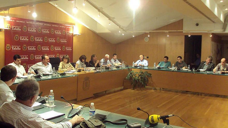 El Pleno del Ayuntamiento de Tafalla, durante la sesión del martes.