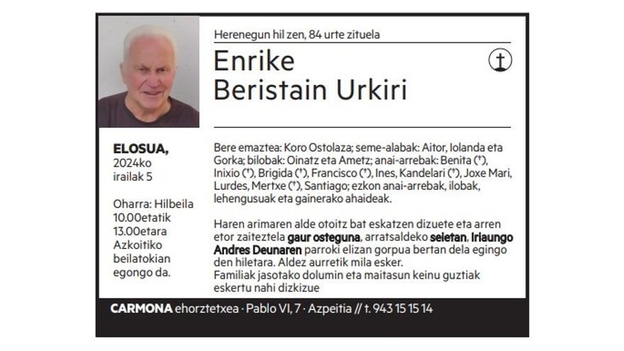 ENRIKE BERISTAIN URKIRI