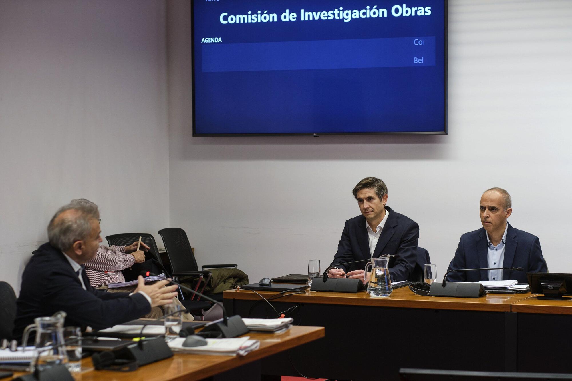 Los redactores del proyecto de los túneles de Belate, en la comisión de investigación