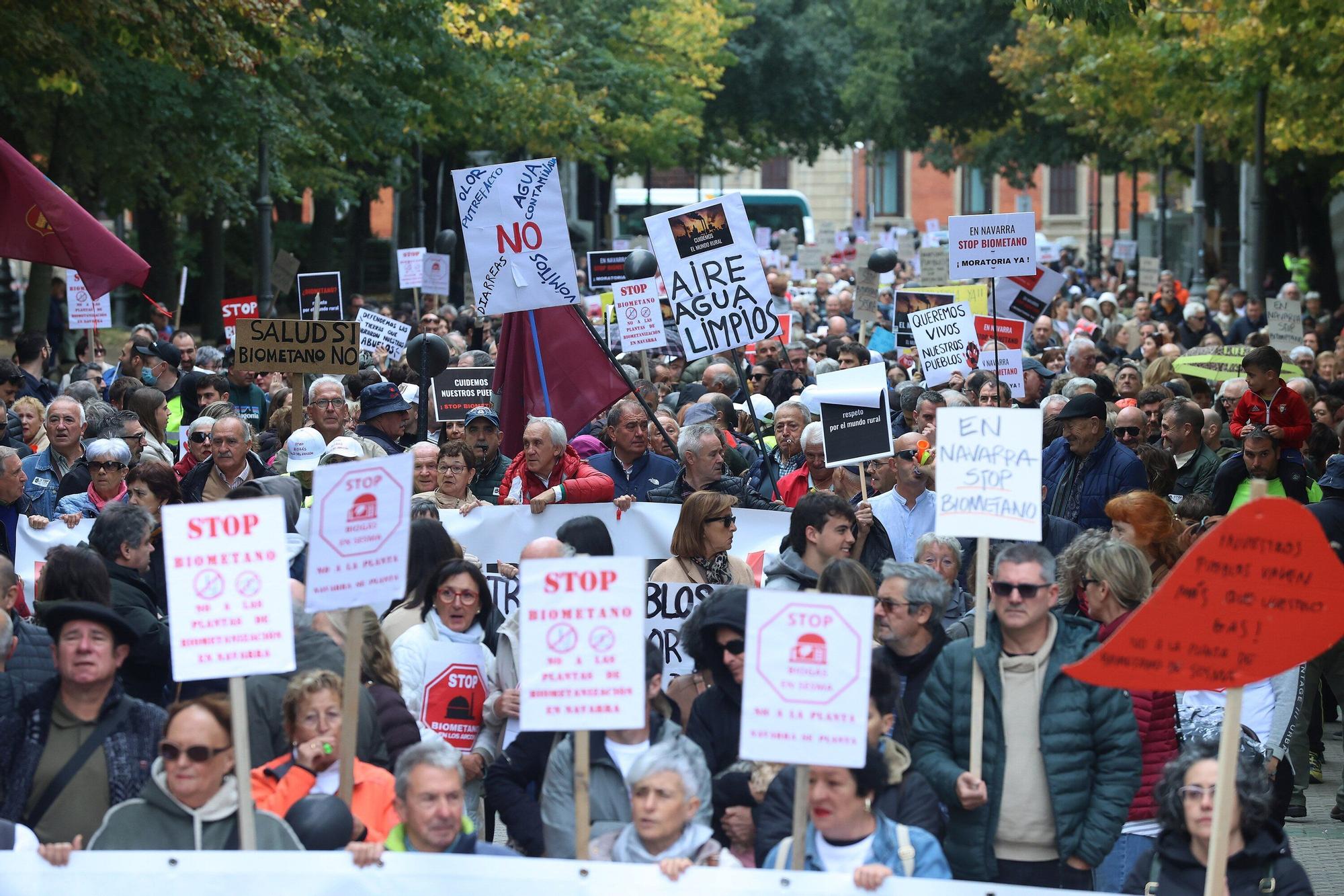 Una manifestación reclama en Pamplona una moratoria a la instalación de plantas de biometanización