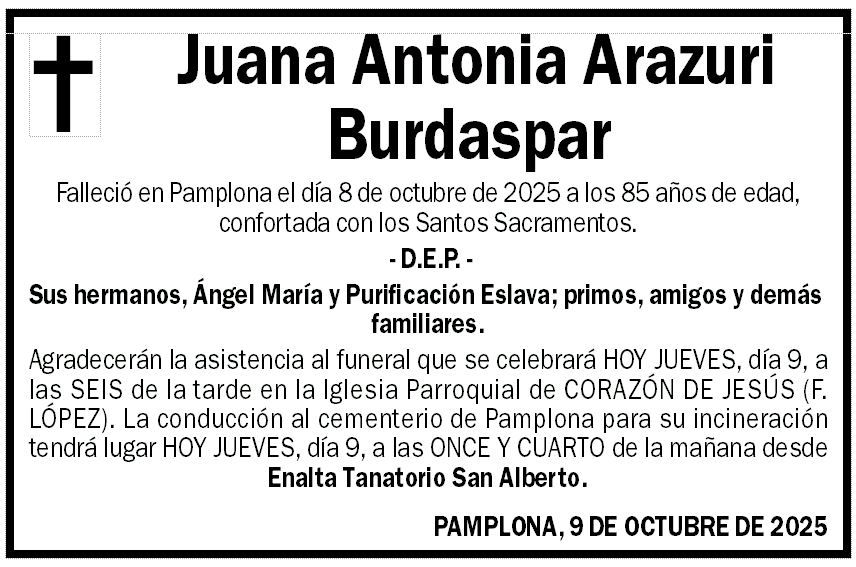 Juana Antonia Arazuri Burdaspar