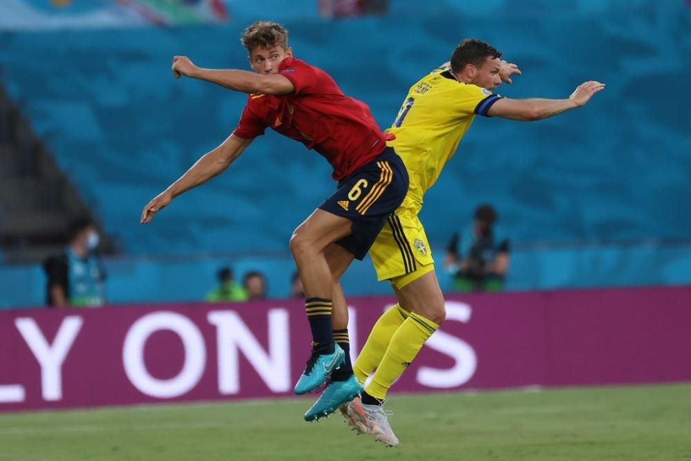 Imágenes del partido España-Suecia de la Eurocopa.