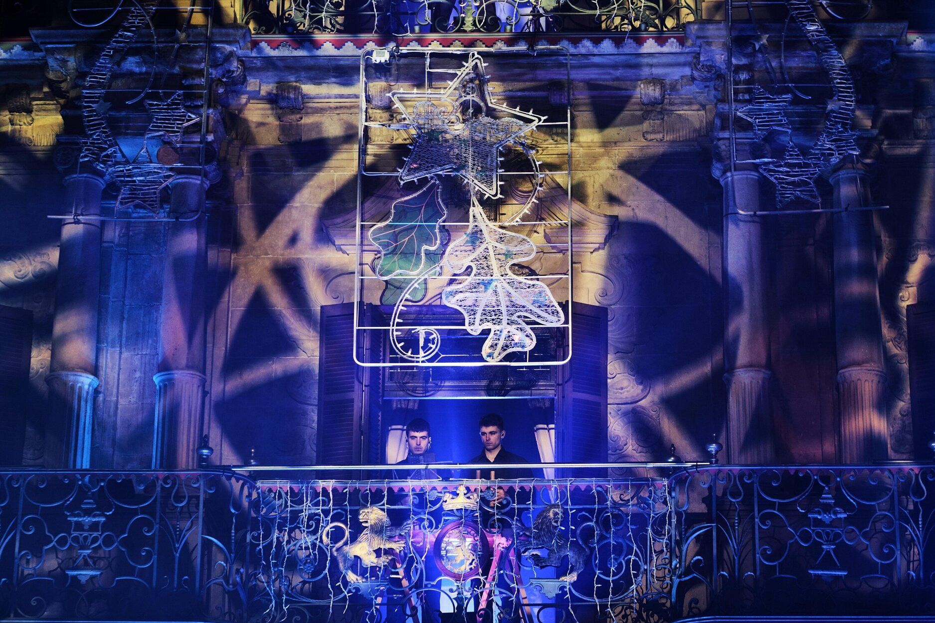 Imagenes del encendido de luces de navidad en Pamplona