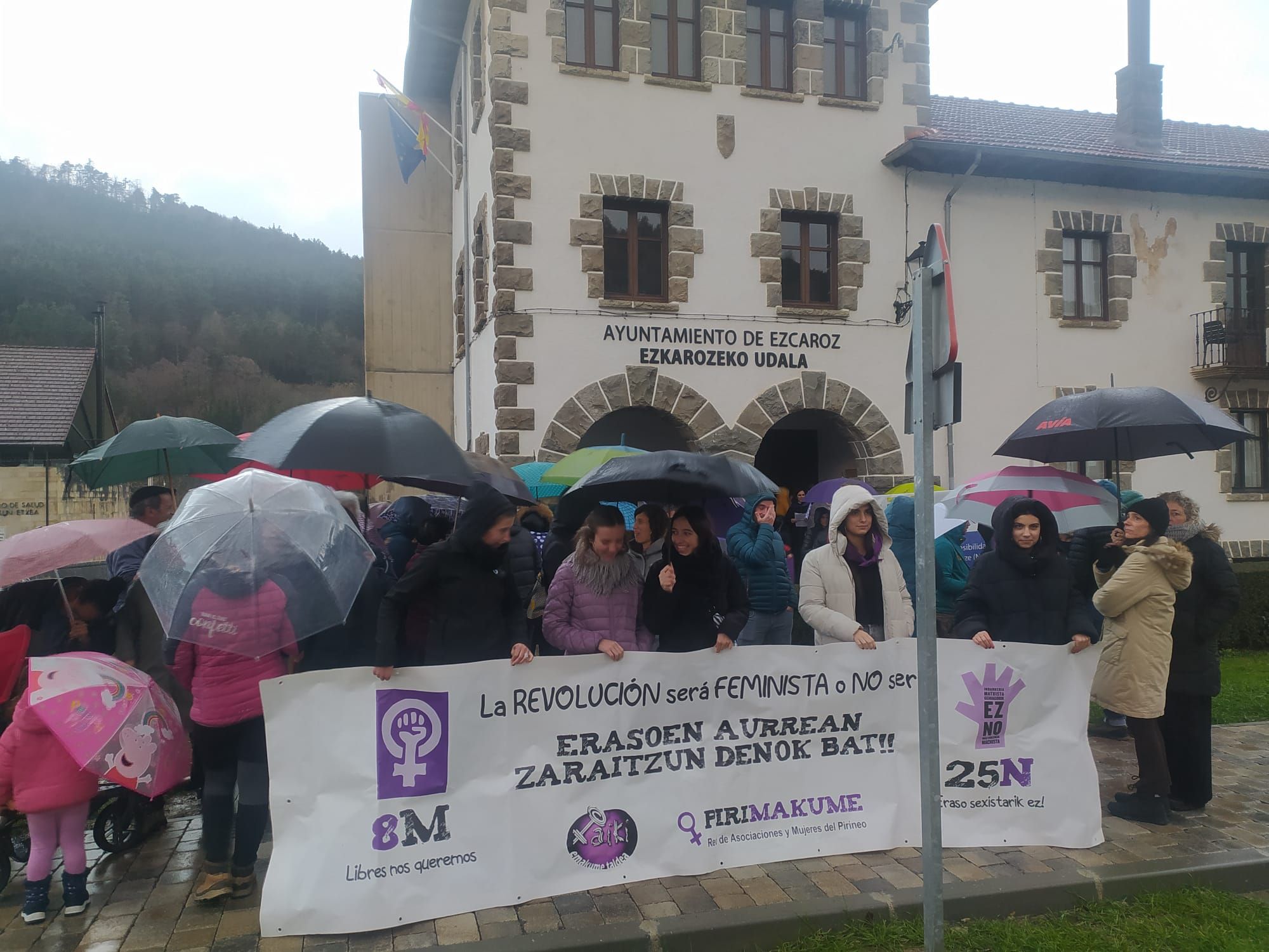 El 25N se deja sentir en la Merindad de Sangüesa, desde el Pirineo, Prepirineo hasta Sangüesa y Cáseda