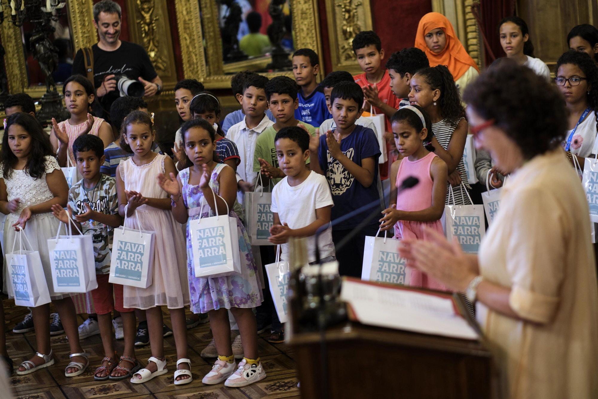 Recepción y despedida de niños saharauis acogidos en Navarra