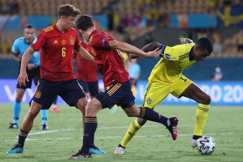 Imágenes del partido España-Suecia de la Eurocopa.