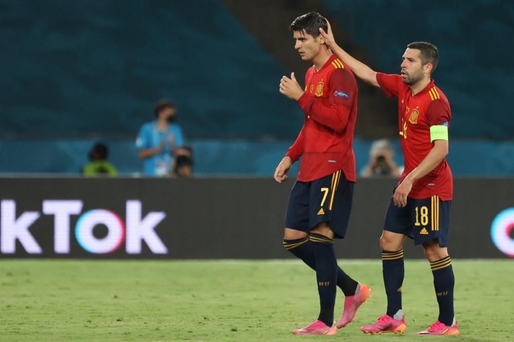 Imágenes del partido España-Suecia de la Eurocopa.