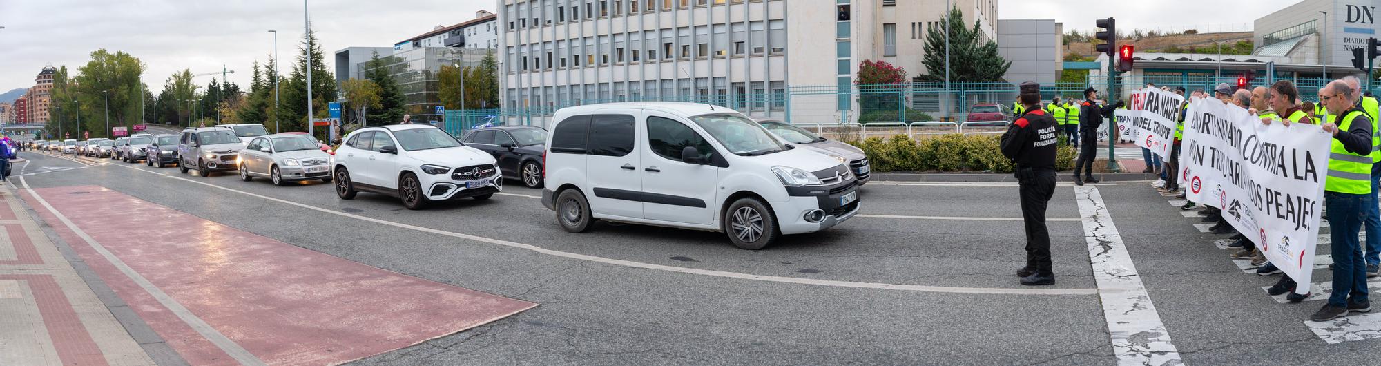 Protesta de los transportistas navarros en Cordovilla