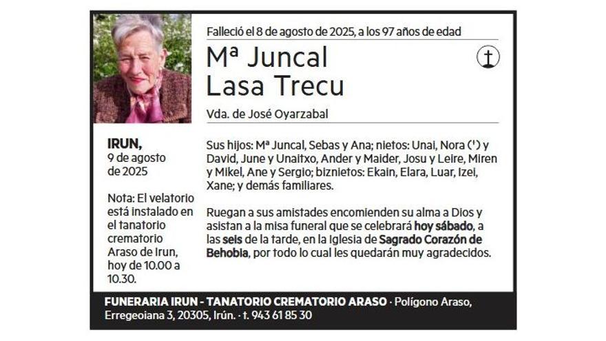 Mª JUNCAL LASA TRECU