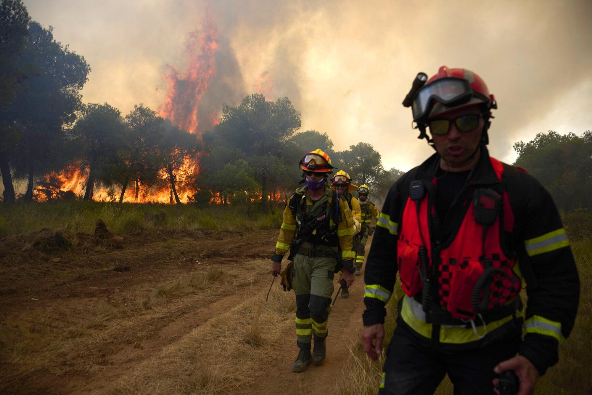 Fotos del incendio forestal cerca de Carcastillo