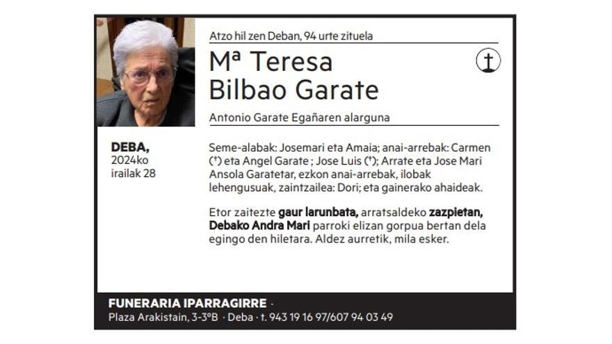 Mª Teresa Bilbao Garate