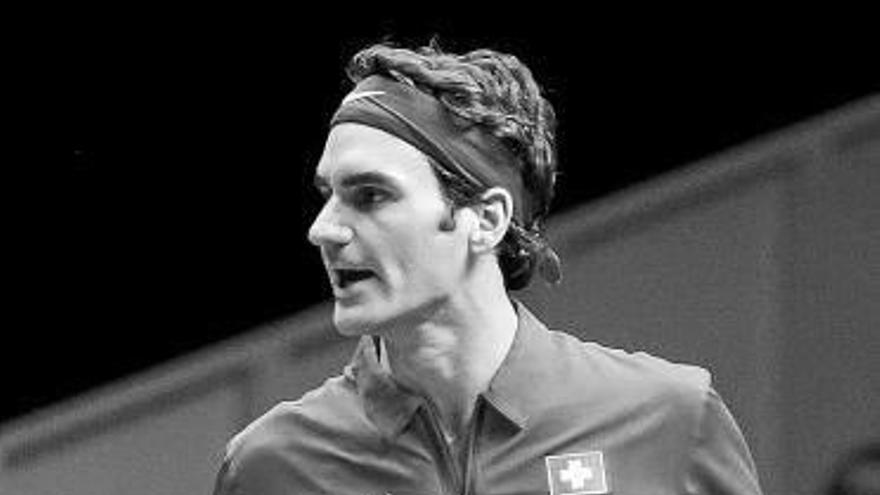 Federer, en el partido de ayer frente a Gasquet.