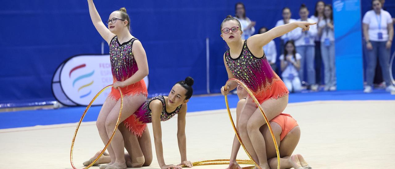 Fotos del Campeonato de España de Gimnasia Rítmica Adaptada en el pabellón de la UPNA