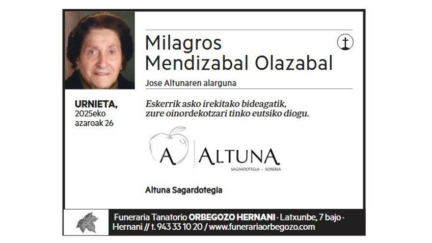 MILAGROS MENDIZABAL OLAZABAL