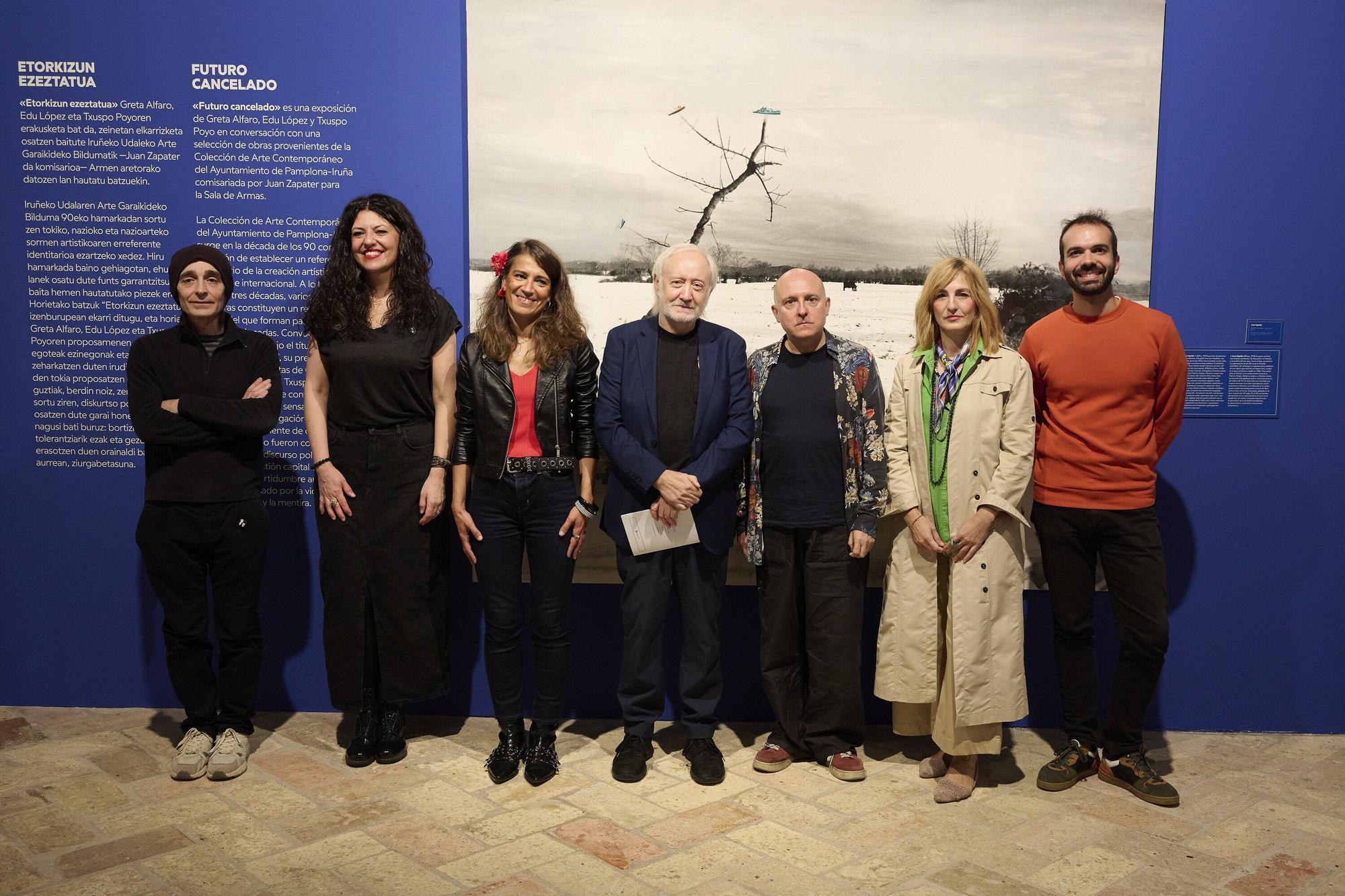 Presentación de la exposición 'Futuro Cancelado', con Greta Alfaro, Edu López y Txuspo Poyo