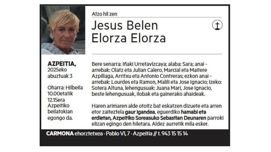 JESUS BELEN ELORZA ELORZA