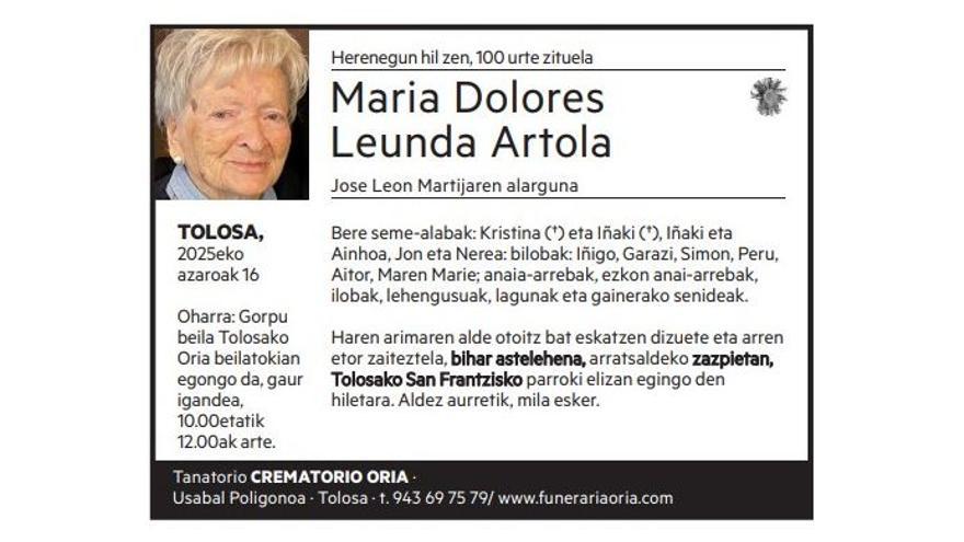Maria Dolores Leunda Artola
