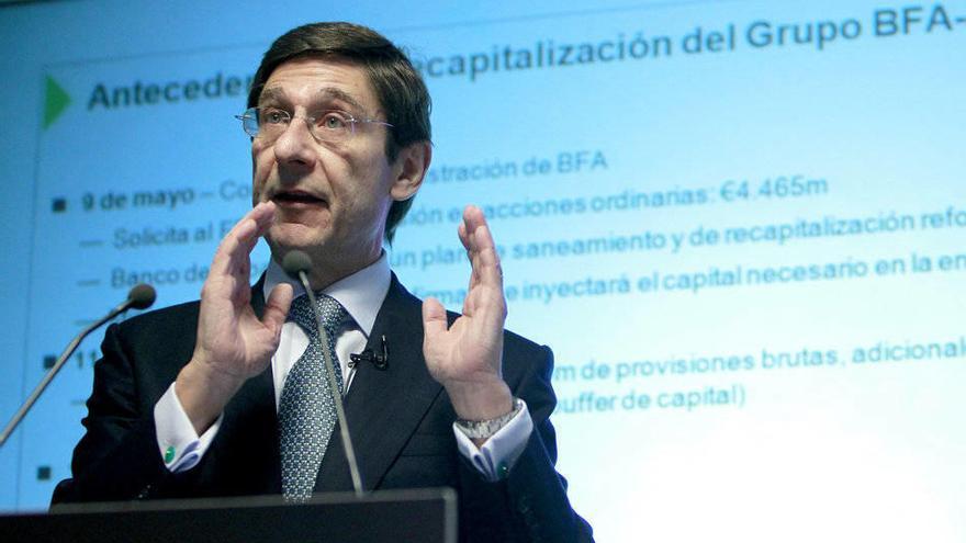 El presidente de Bankia, Jose Ignacio Goirigolzarri, durante su comparecencia ante la prensa