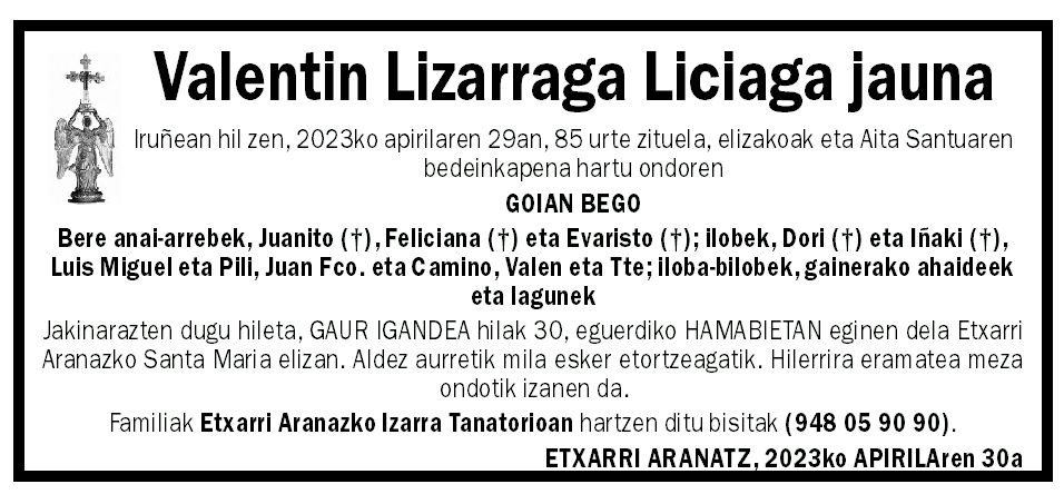 Valentin Lizarraga Liciaga