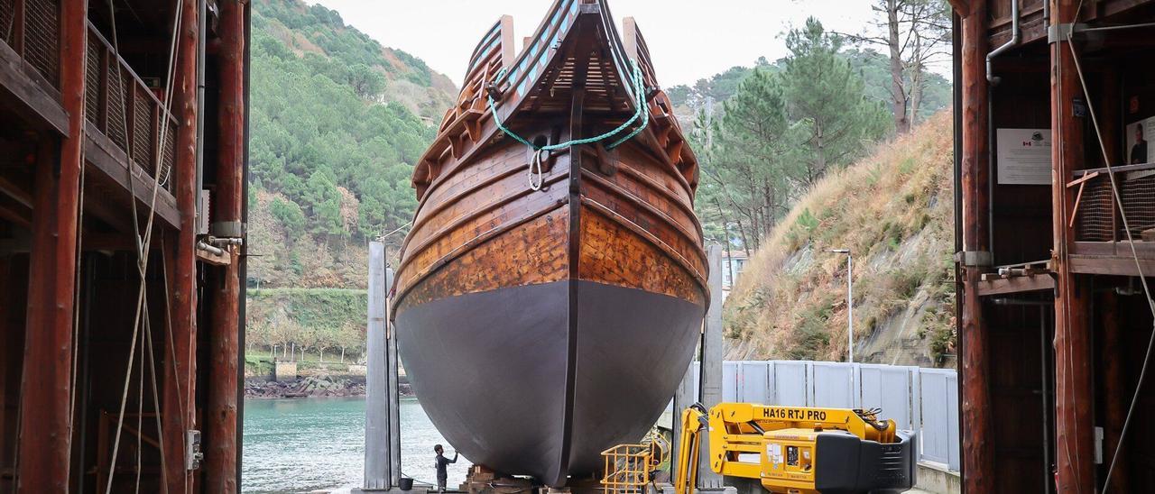 La nao &#039;San Juan&#039;, lista para la botadura