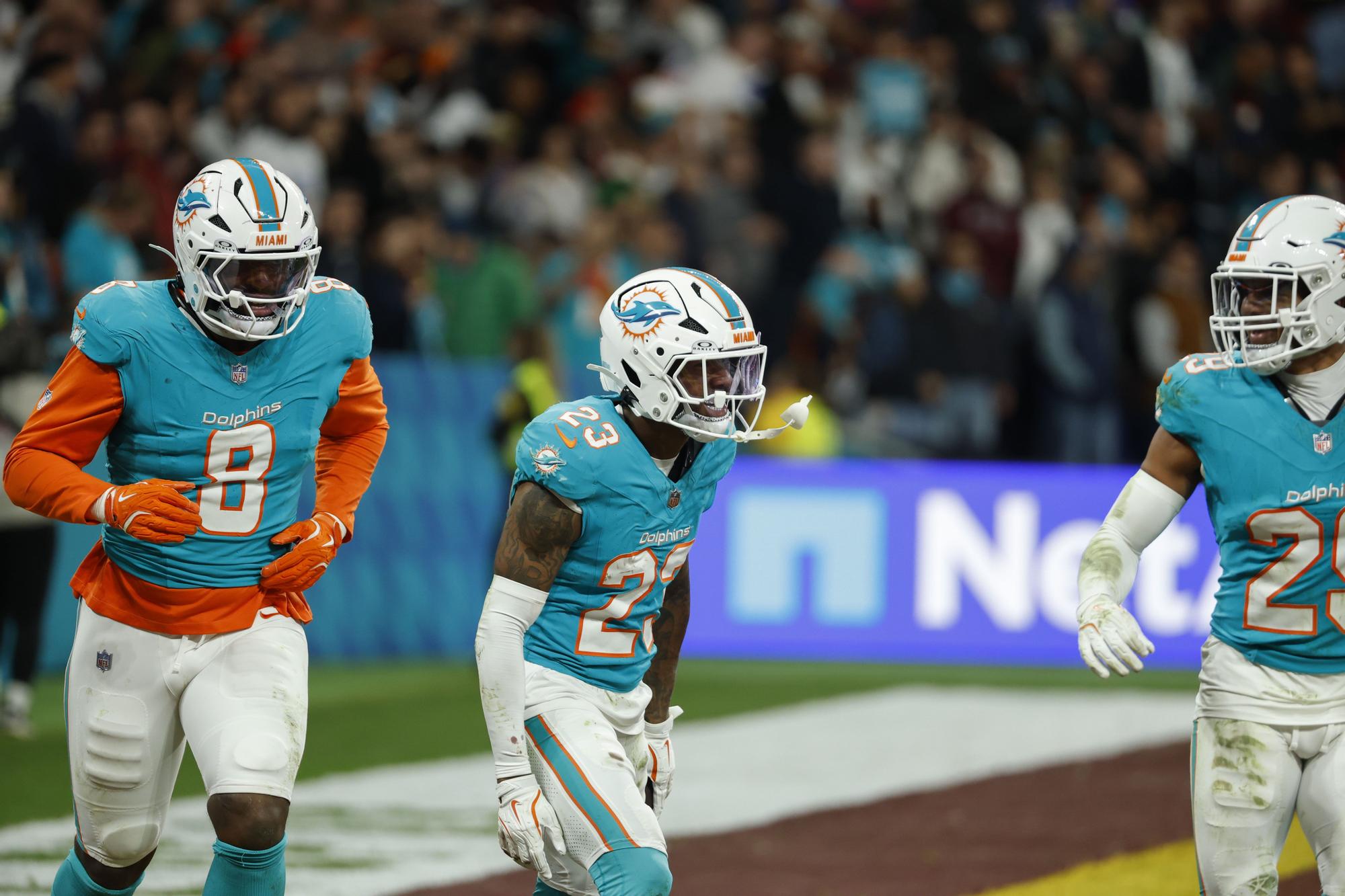 En imágenes: Los Dolphins ganan en la prórroga (16-13) a los Commanders en el histórico primer partido de la NFL en España