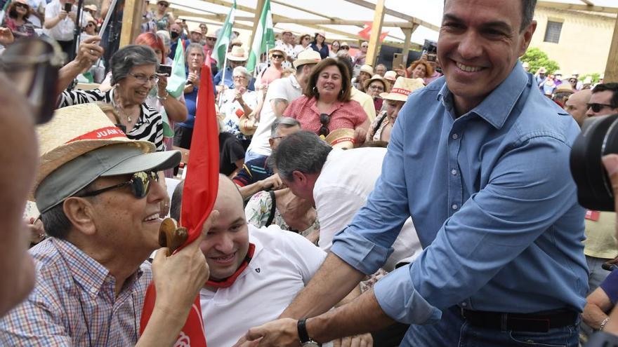 Pedro Sánchez, en el acto en el que ha participado este domingo en Almería.