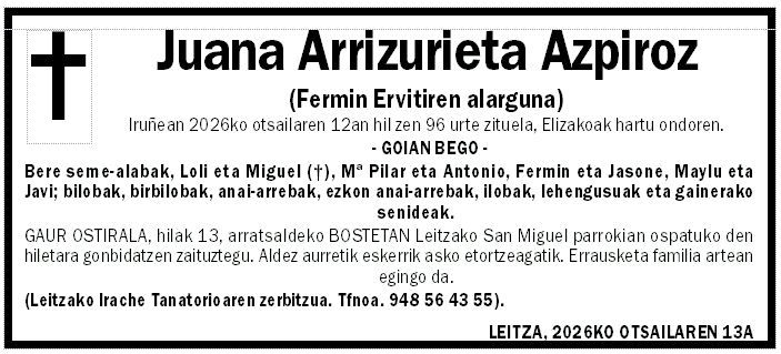 Juana Arrizurieta Azpiroz