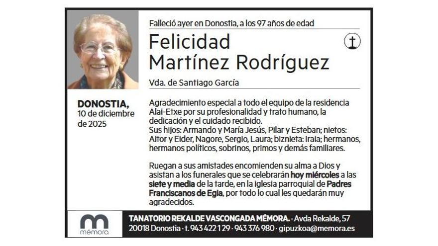 FELICIDAD MARTINEZ RODRIGUEZ