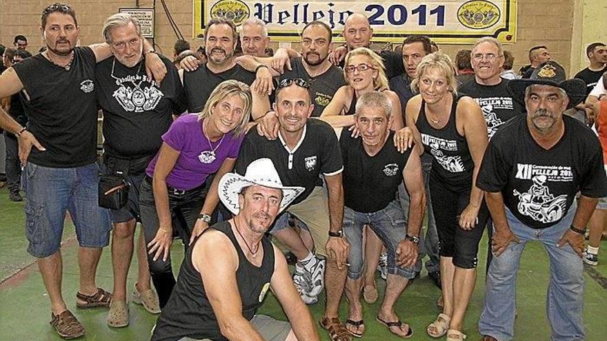 Miembros del Motoclub Caballos de Fuego, en la anterior edición de la Pellejo.