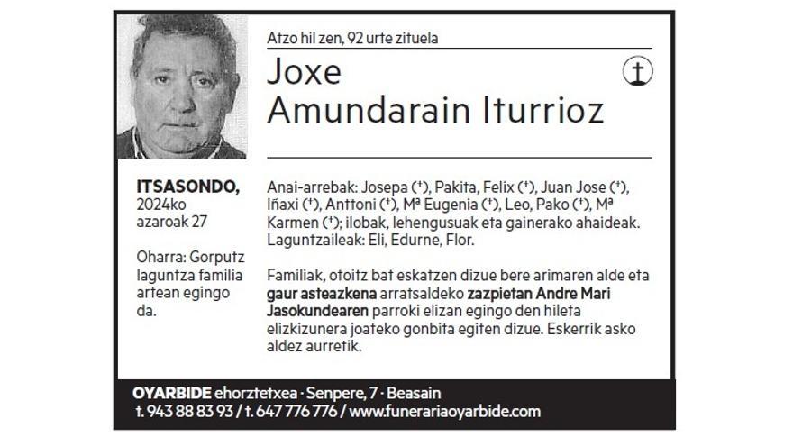 JOXE AMUNDARAIN ITURRIOZ