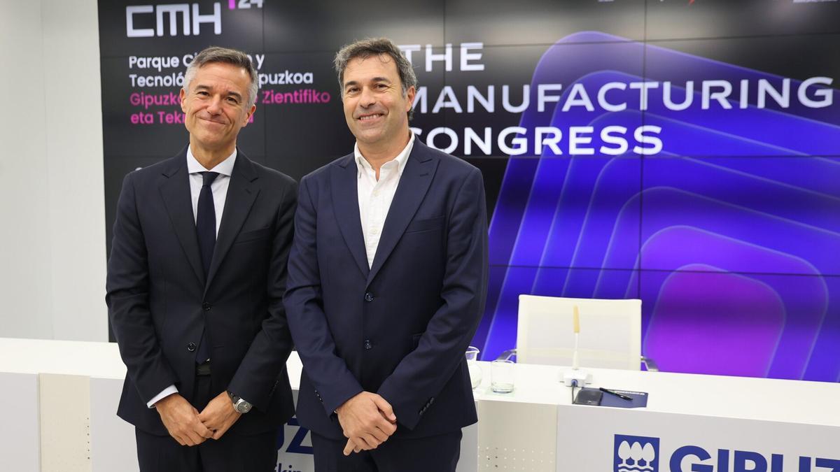 Xabier Ortueta y Unai Andueza en la presentación del congreso de AFM.