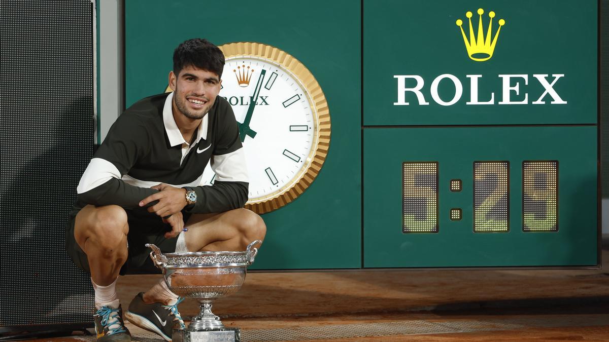 Alcaraz tras ganar el Roland Garros