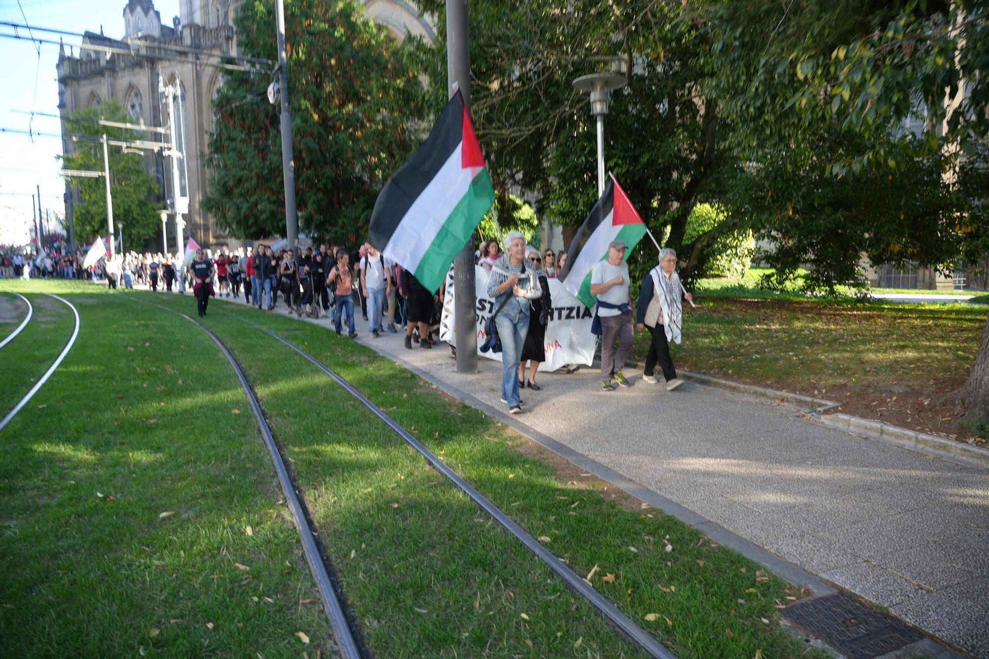 Manifestación en favor del pueblo de Gaza en Vitoria