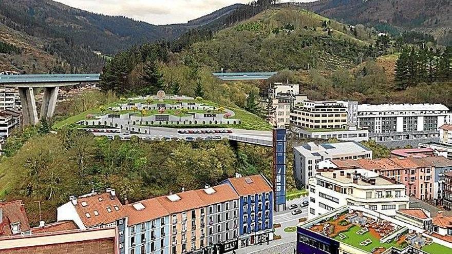 Recreación que muestra el lugar propuesto por el PNV para reubicar el cementerio de Eibar.